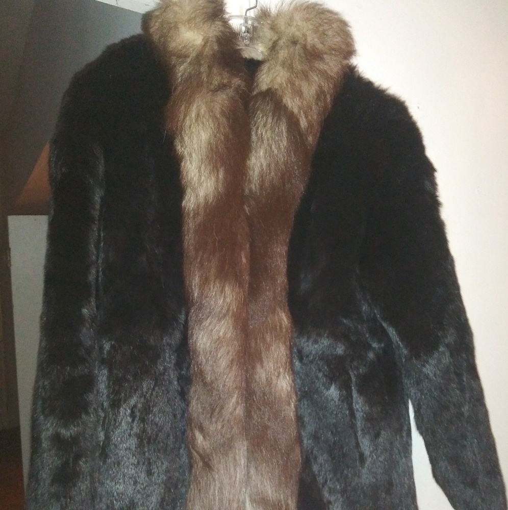 Impeccable Rabbit and Silver Fox Fur Coat Stroller